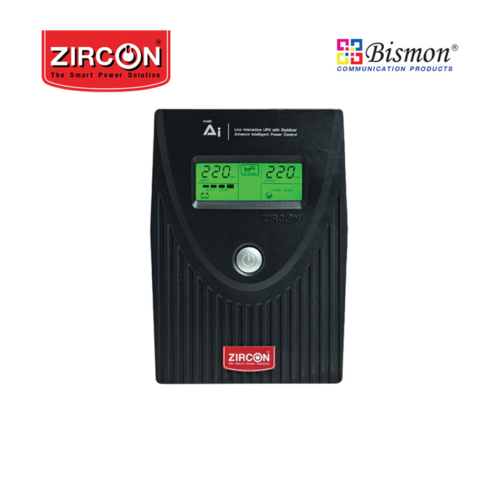เครื่องสำรองไฟ Zircon Line Interactive UPS/ A.i./ 1000VA/630W/ Eco Design 12V9AH (Tower type)